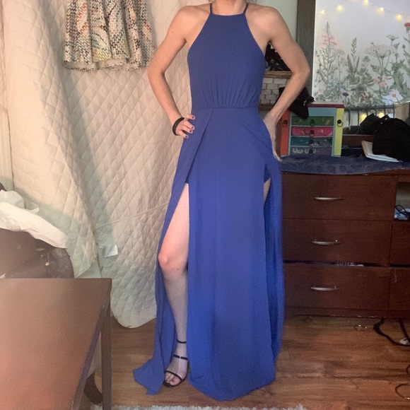 Gianni Bini Formal Long Maxi Gown Blue - Picture 2 of 12